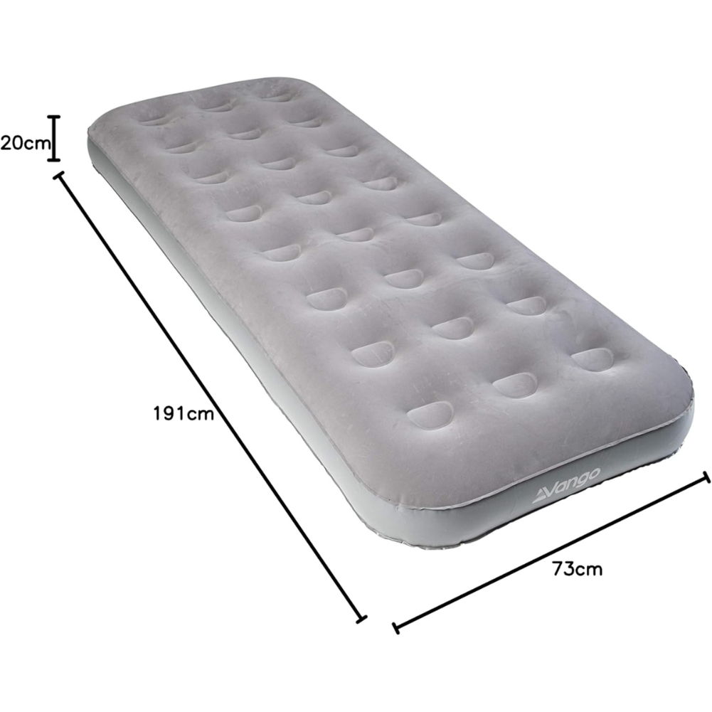 Vango Single Flocked Airbed (Nocturne Grey) measurements