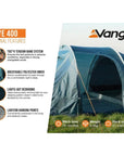 Vango Skye 400 Tent - 4 Man Tent (Deep Blue) - Internal Features