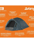 Vango Tay 400 Tent - 4 Man Tent (Deep Blue)