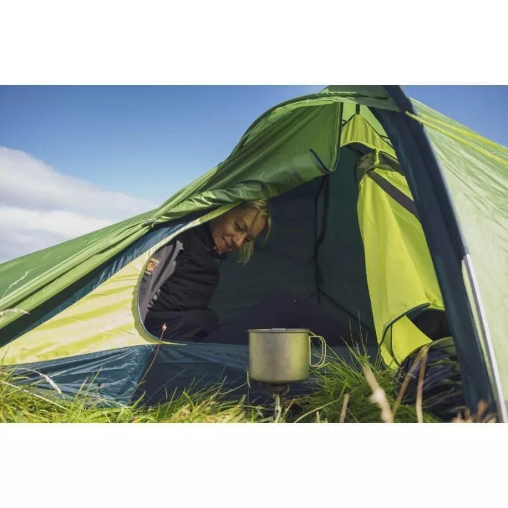 Vango Apex Compact 200 Tent - 2 Man Lightweight Tent (Pamir Green) - Close Pitched View