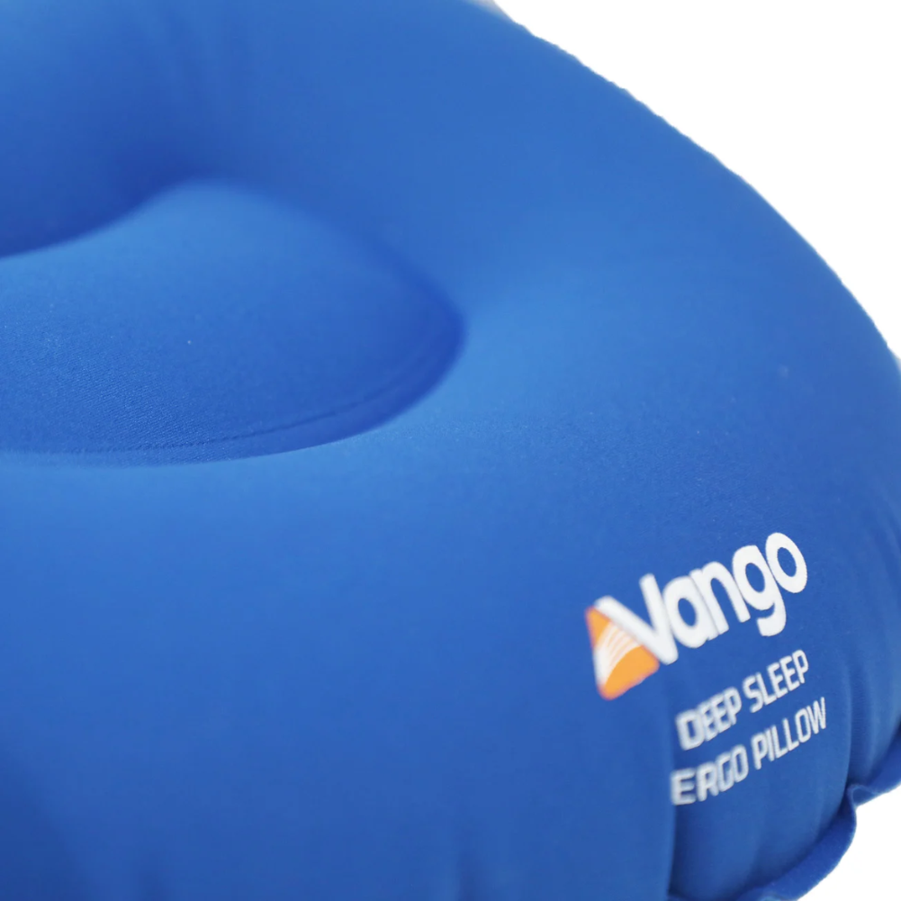 Vango Deep Sleep Ergo Pillow (Classic Blue) close up logo