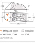 Vango Helvellyn 200 Trekking Tent - 2 Man Semi-Geodesic Tent - Sizes