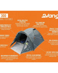 Vango Tay 300 Tent - 3 Man Tent (Deep Blue) - External Features