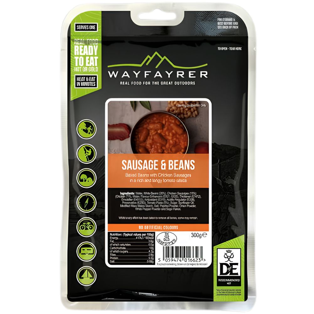 Wayfayrer Beans & Sausage - Outdoor Camping Ready to Eat Meal Pouch