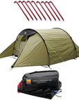 Wild Country Hoolie Compact 3 Tent + Hoolie Compact 3 Footprint + Free Wild Country Aluminium Alloy V-Angle Peg (10 Pack)
