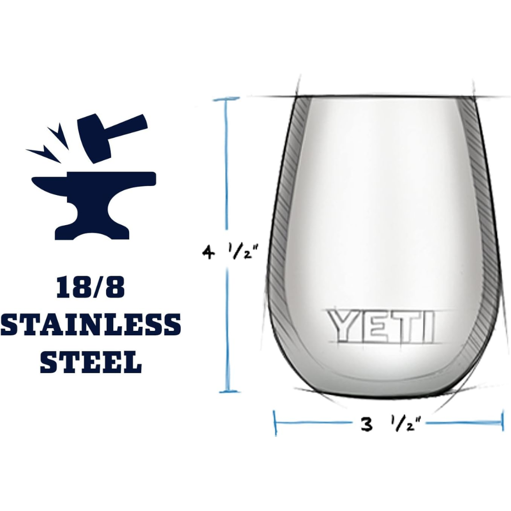 Yeti Rambler 10 OZ  Wine Tumbler (Navy)