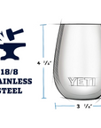 Yeti Rambler 10 OZ Wine Tumbler (Seafoam) measurements