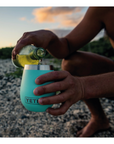 Yeti Rambler 10 OZ Wine Tumbler (Seafoam) being used