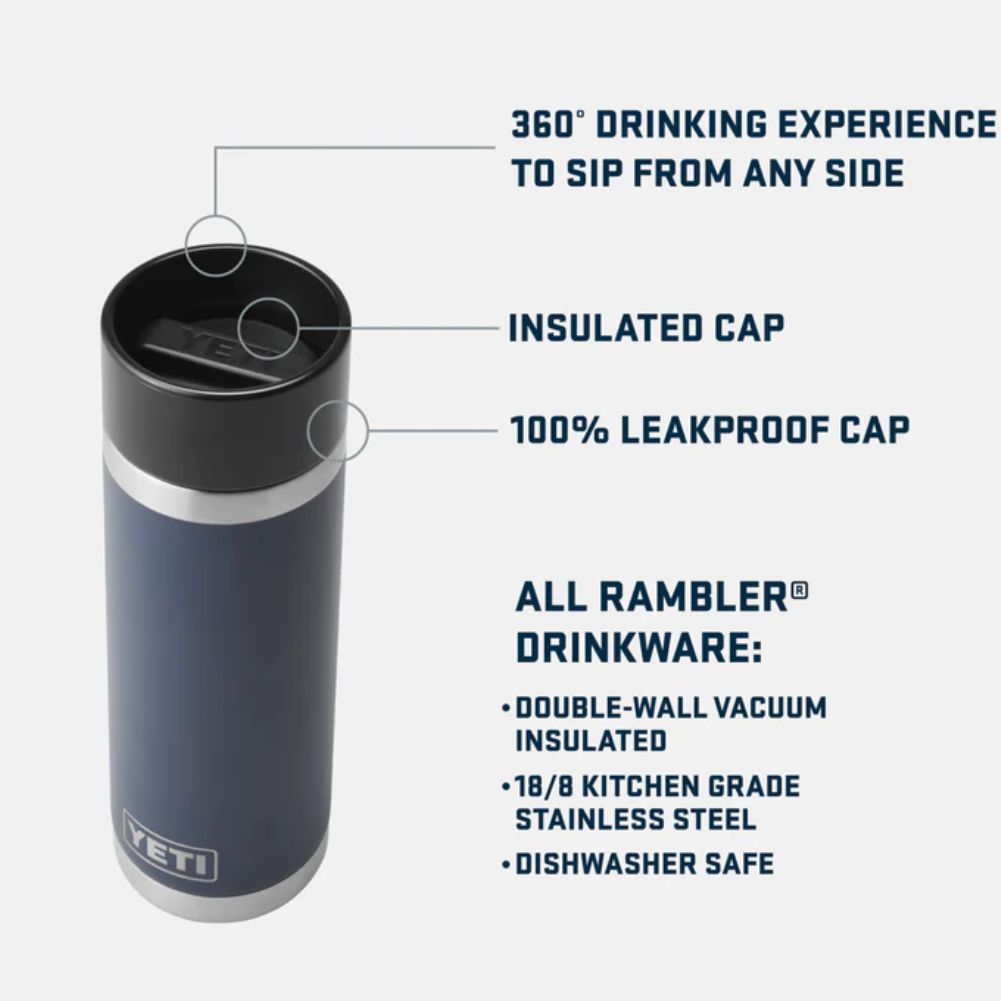 Yeti Rambler 18 OZ Bottle With Hotshot Cap (Navy)