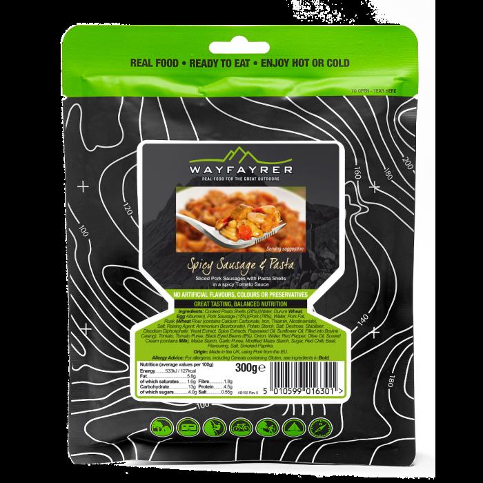 Wayfayrer Spicy Sausage &amp; Pasta - Outdoor Camping Ready to Eat Meal Pouch