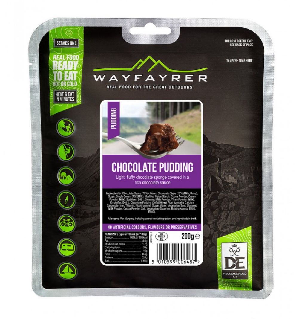Wayfayrer Chocolate Pudding - Outdoor Camping Ready to Eat Meal Pouch