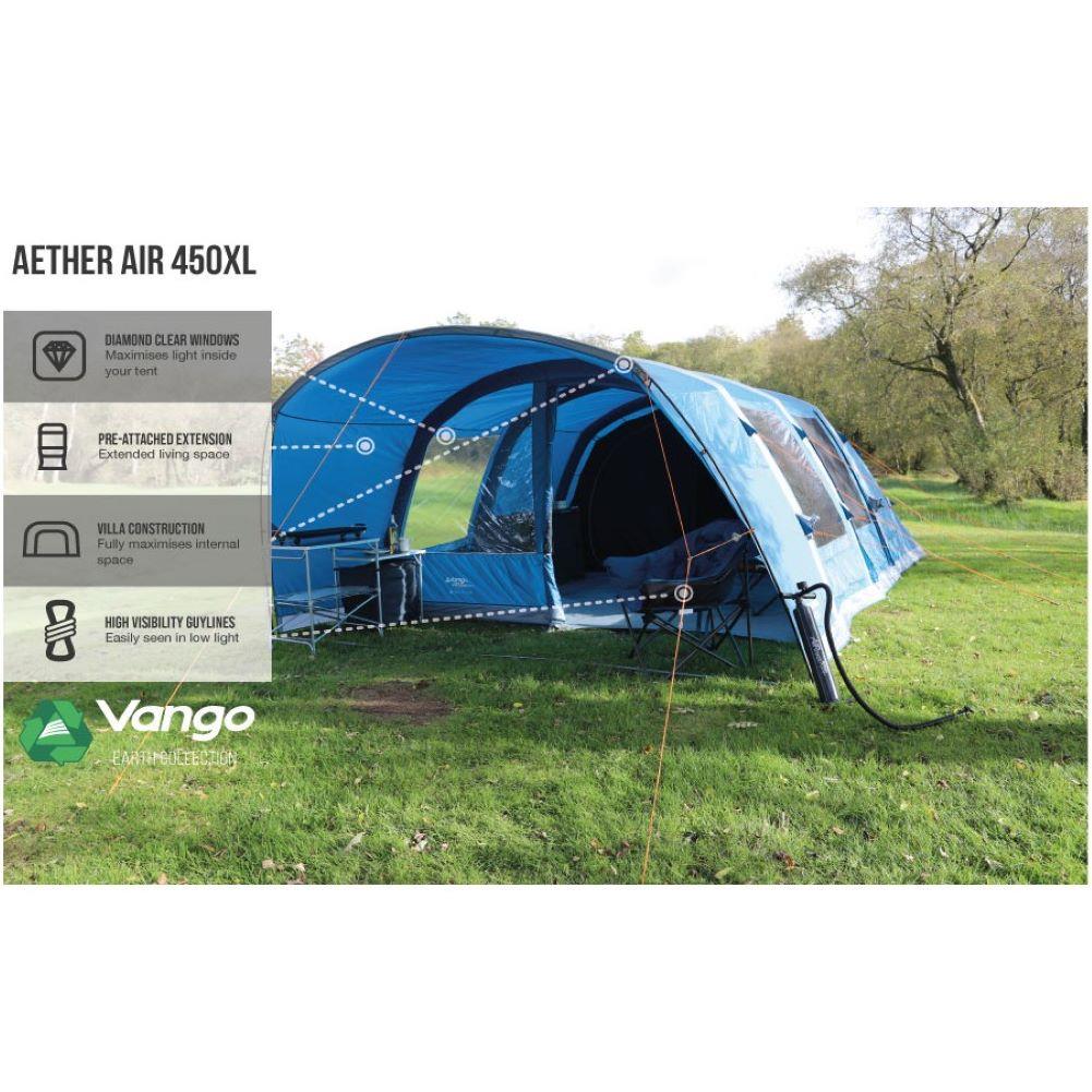 Vango Aether Air 450XL Tent - 4 Person Inflatable Airbeam Tent