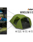 Vango Winslow 11 500 Tent - 5 Man Family Weekend Tent (2022)