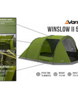 Vango Winslow 11 500 Tent - 5 Man Family Weekend Tent (2022)