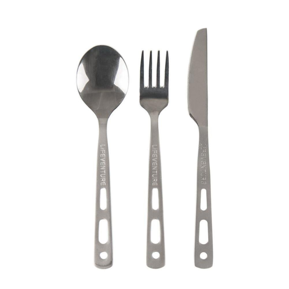 Lifeventure Camping Cutlery Set - Knife Fork &amp;amp; Spoon Set
