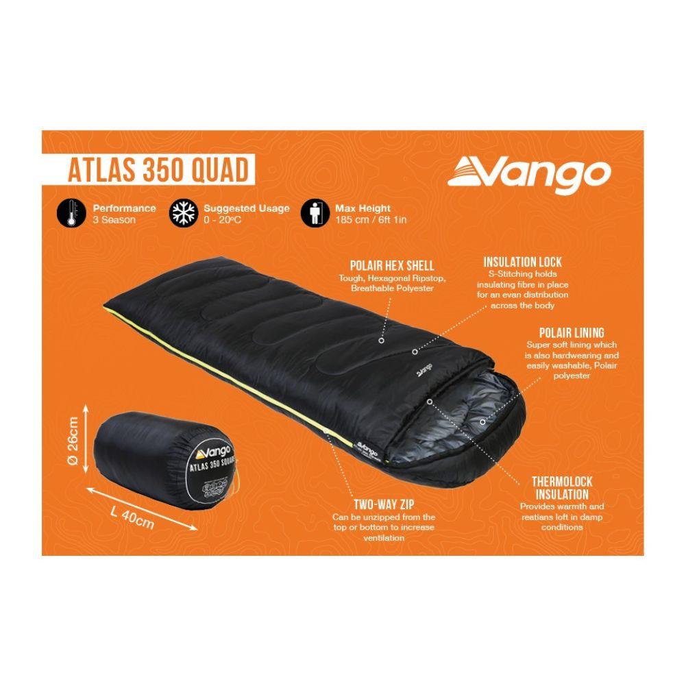 Vango Atlas 350 Quad Sleeping Bag info