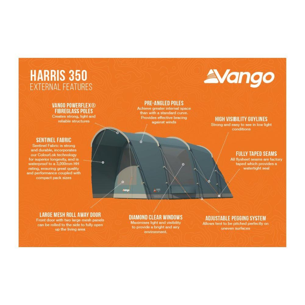 Vango Harris 350 Tent - 3 Person Family Poled Tent