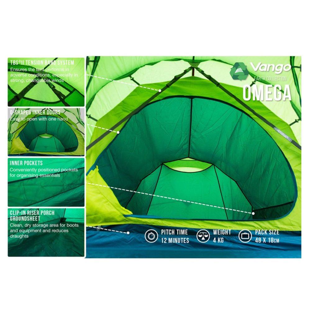 Vango Omega 250 Eco Tent - 2 Man Tunnel Tent