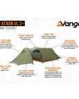 Force Ten (F10) Xenon UL 2 Plus Tent - 2 Man Lightweight Tent (2023)