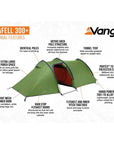 Vango Scafell 300+ (Plus) Tent (2024) – 3 Man Trekking Tent