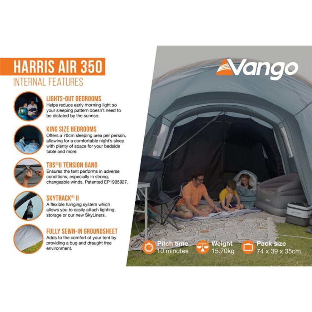 Vango Harris Air 350 Tent - 3 Man Tent (Mineral Green) info