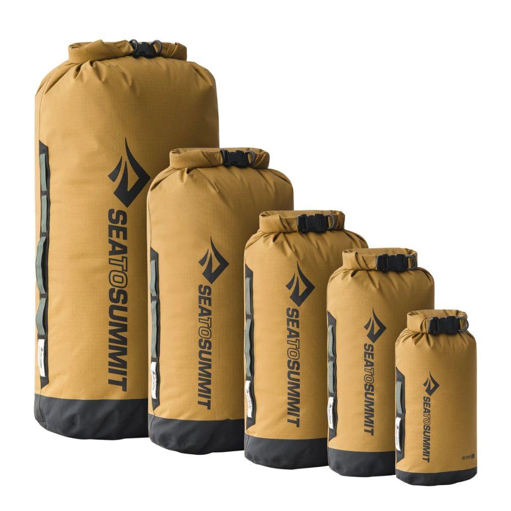 Sea to Summit Big River Dry Bag 65L (Dull Gold) the sizes