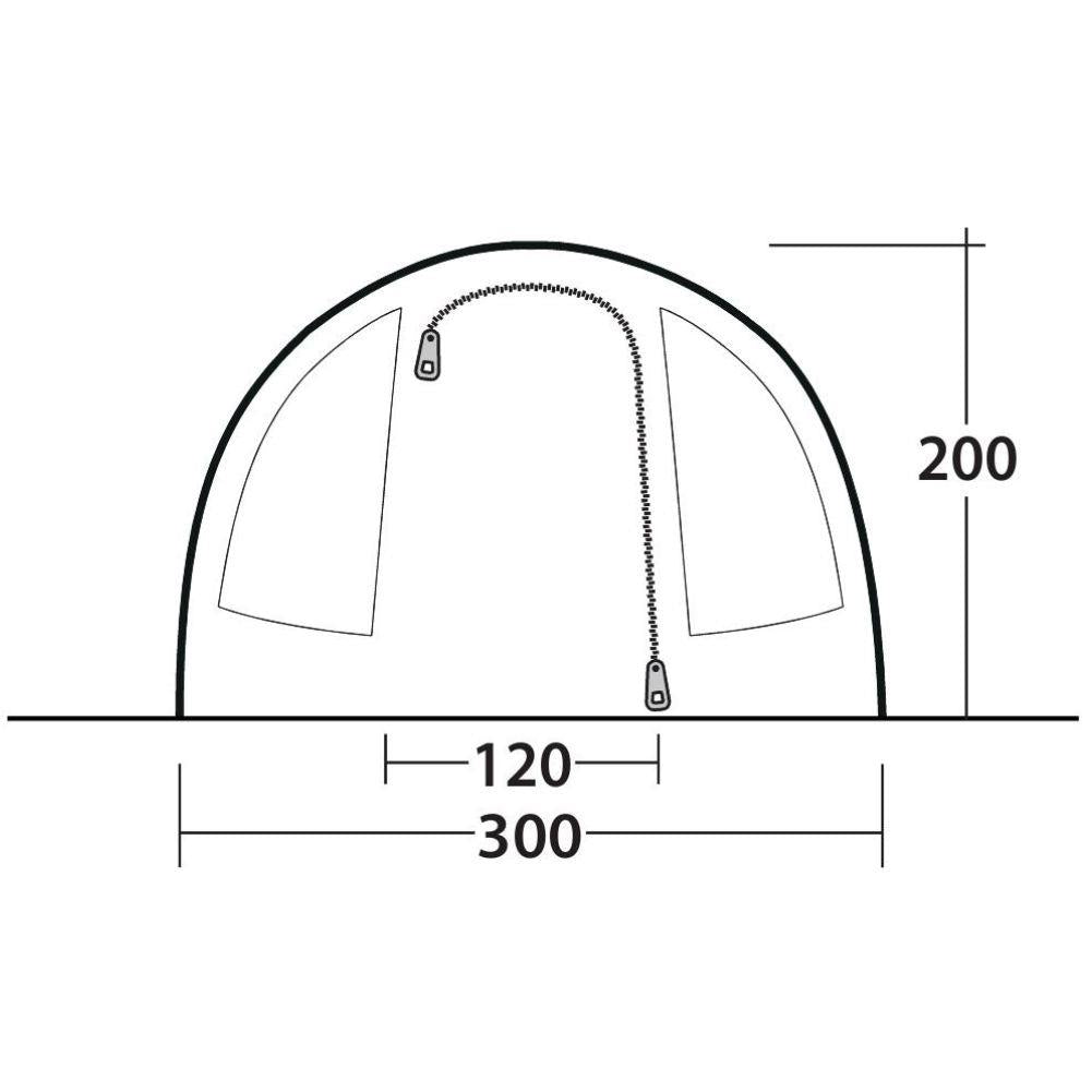 Outwell Tent Sky 4 - 4 Man Tunnel Tent zipper