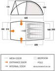 Vango Cosmos 300 - 3-Man Adventure Tent (Pamir Green) diagram