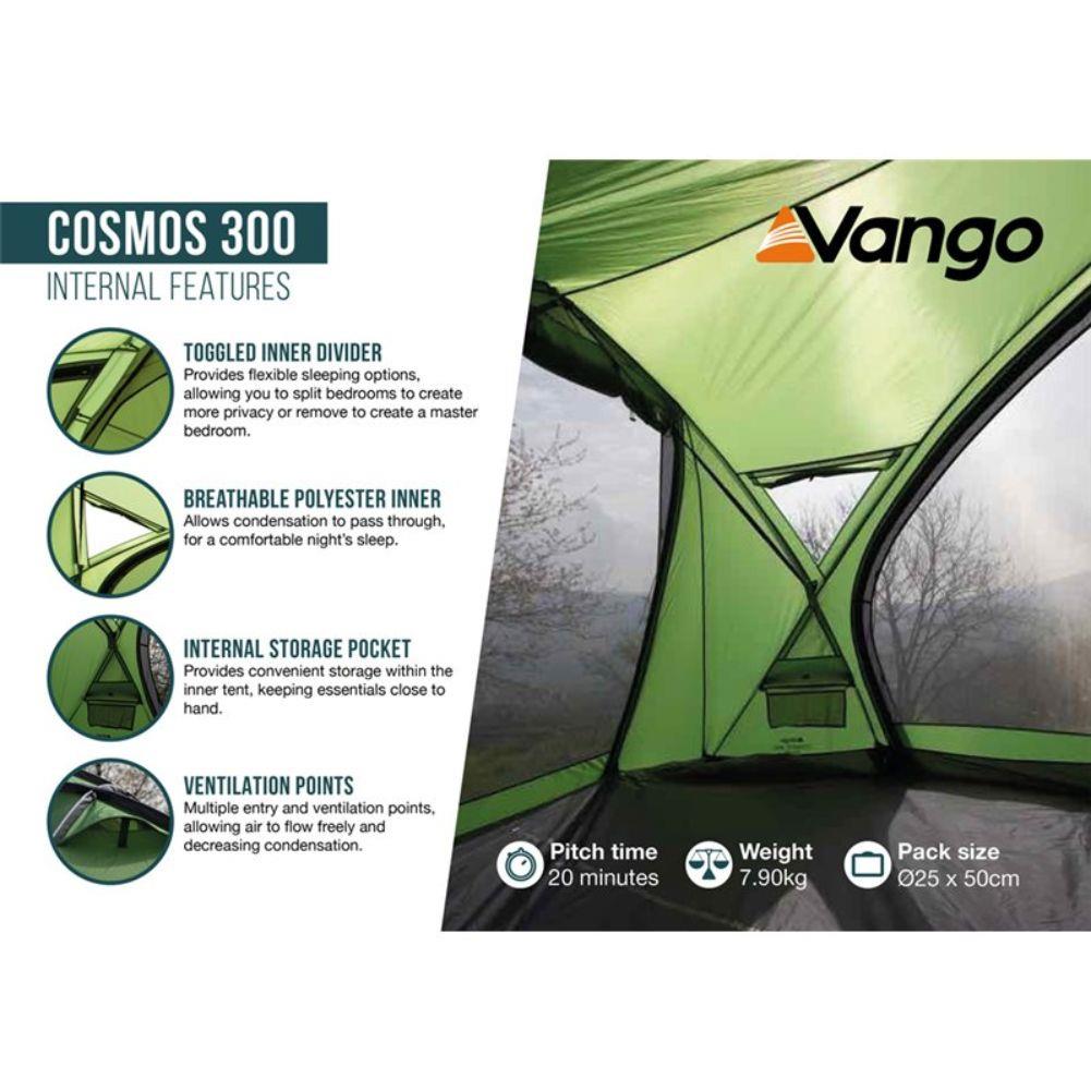 Vango Cosmos 300 - 3-Man Adventure Tent (Pamir Green) more info