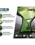 Vango Cosmos 300 - 3-Man Adventure Tent (Pamir Green) more info