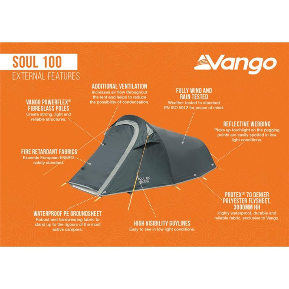 Vango Soul 100 - 1-Man Tunnel Tent (Deep Blue) more info