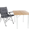 Outwell Folding Furniture Alder Lake (Black/Grey) with a table