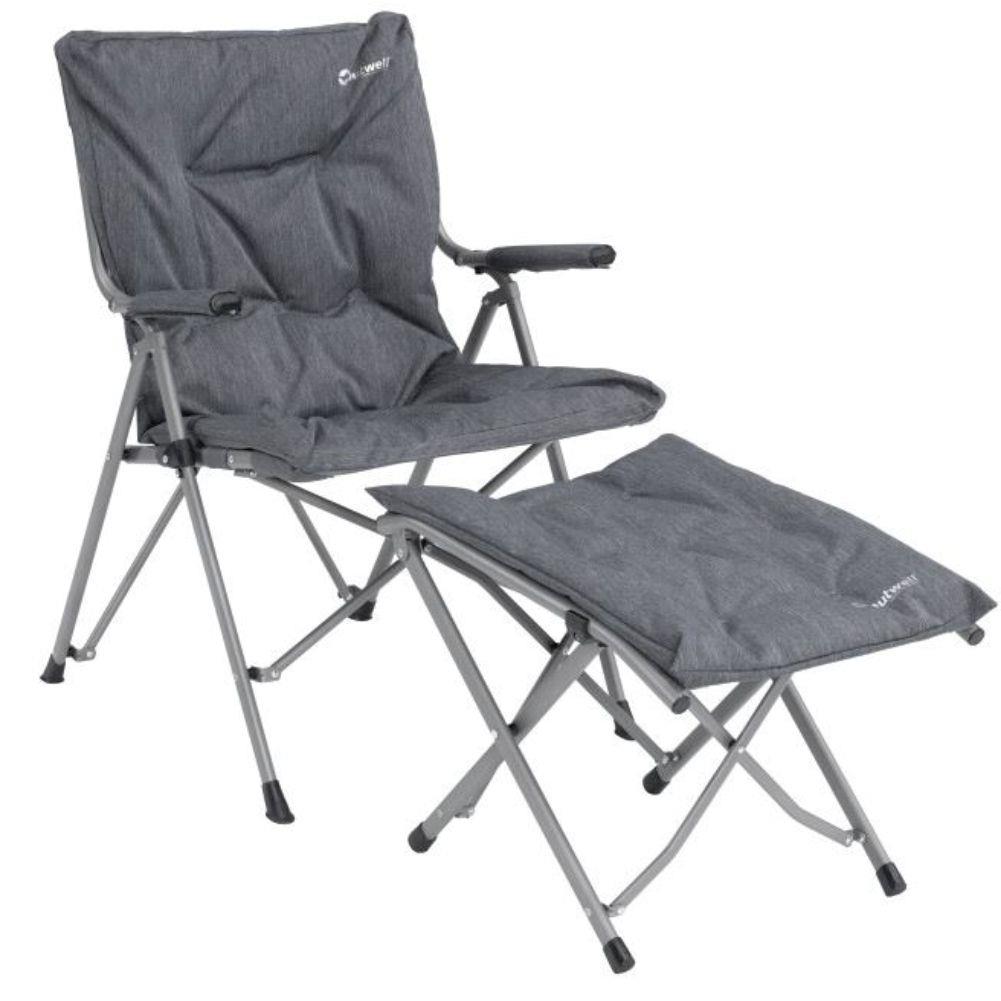 Outwell Folding Furniture Alder Lake (Black/Grey) with leg rest