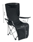 Outwell Folding Furniture Catamarca Lounger Chair (Black) measurements