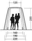 Outwell Sandcrest L Vehicle Awning measurements with family