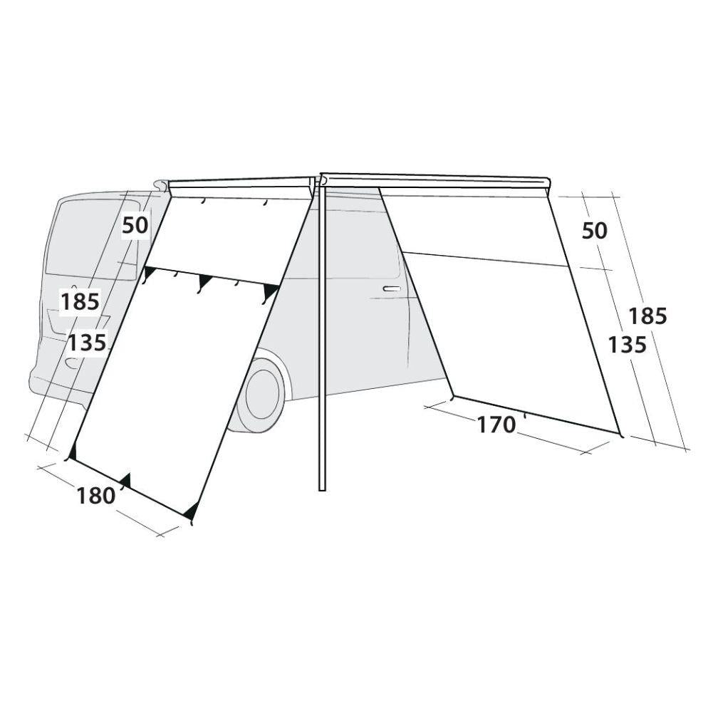 Outwell Fallcrest Side Panel Set Vehicle Awning