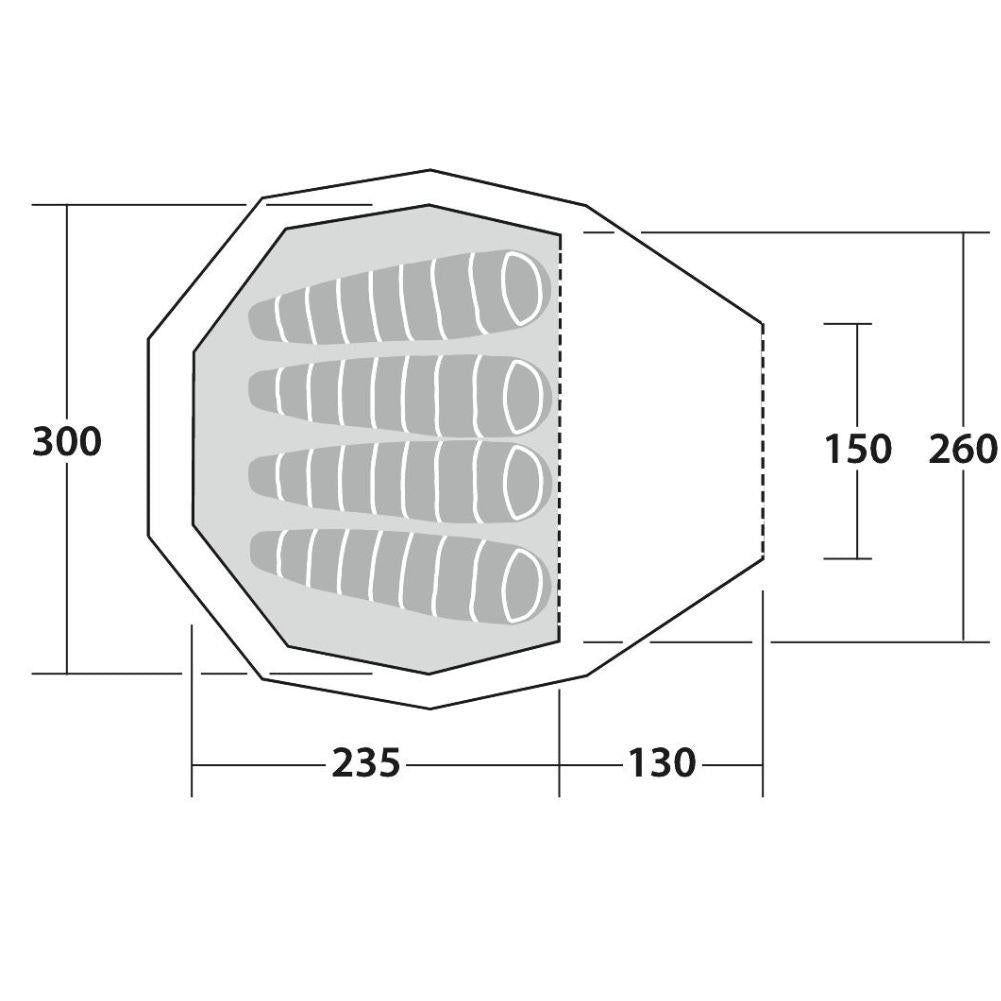 Robens Fairbanks - 4 Man Tent (2024) inside diagram