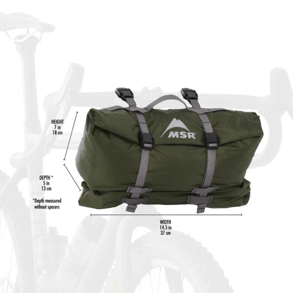 MSR Hubba Hubba 2-Person Tent Bikepack diagram on bike