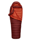 Rab Ascent 900 Down Sleeping Bag - Long (Oxblood Red) opening