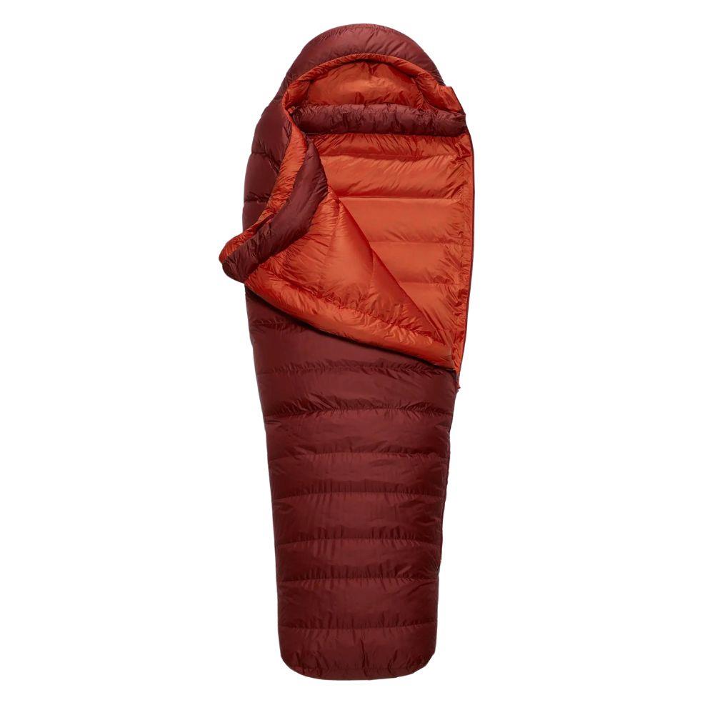 Rab Ascent 900 Down Sleeping Bag (Oxblood Red) opening