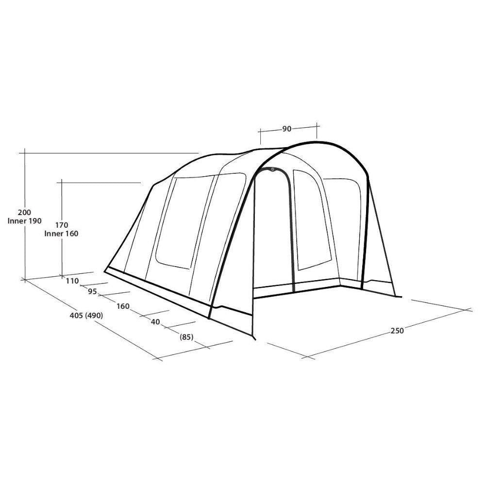 Outwell Sunhill 3 Air Tent - 3 Man Tent diagram