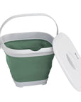 Outwell Collaps Bucket Square w/lid (Shadow Green) open lid