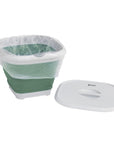 Outwell Collaps Bucket Square w/lid (Shadow Green) with a bin bag