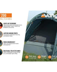 Vango Tay 200 Tent - 2 Man Tent (Deep Blue) - Internal Features