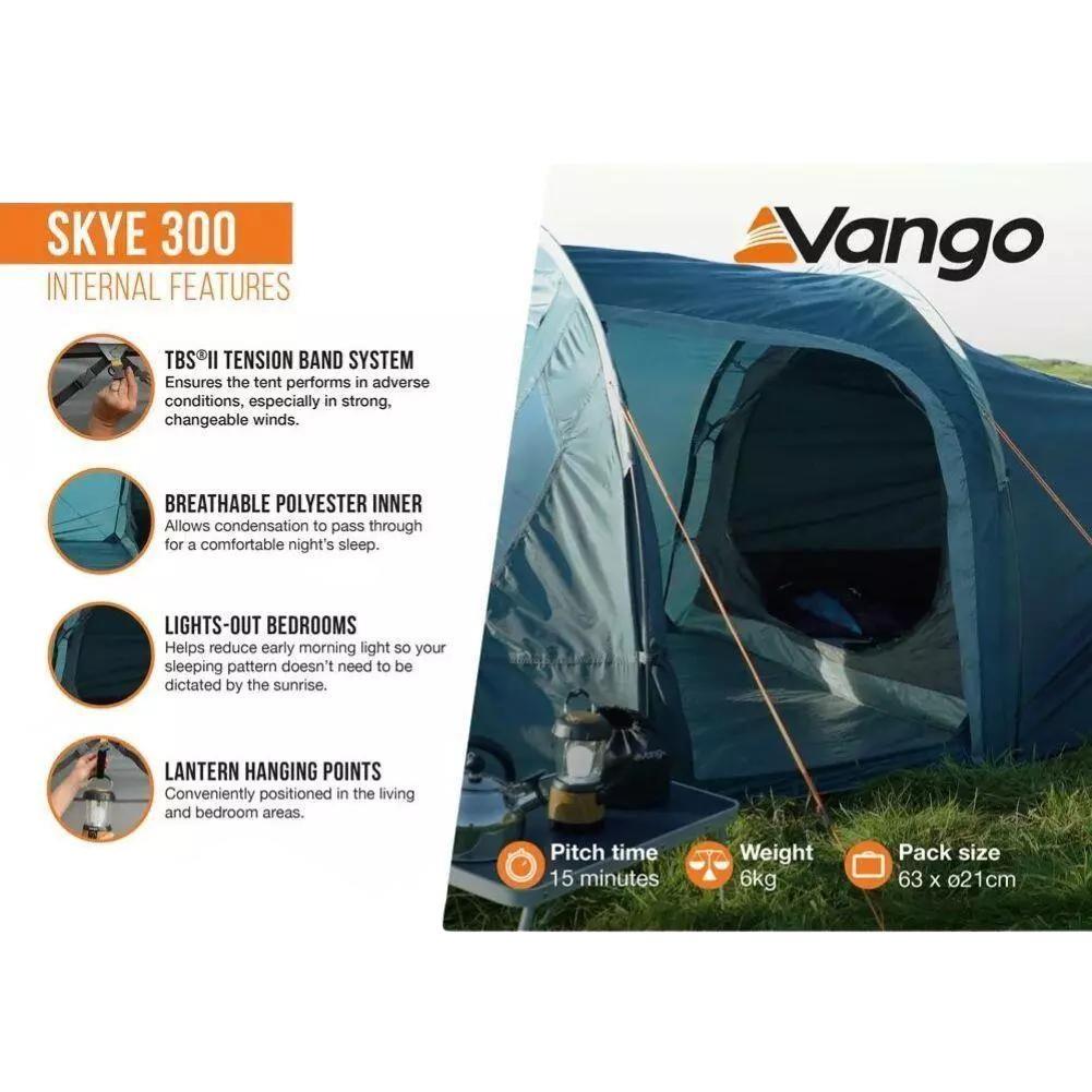 Vango Skye 300 Tent - 3 Person Tent (Deep Blue) - Internal Features