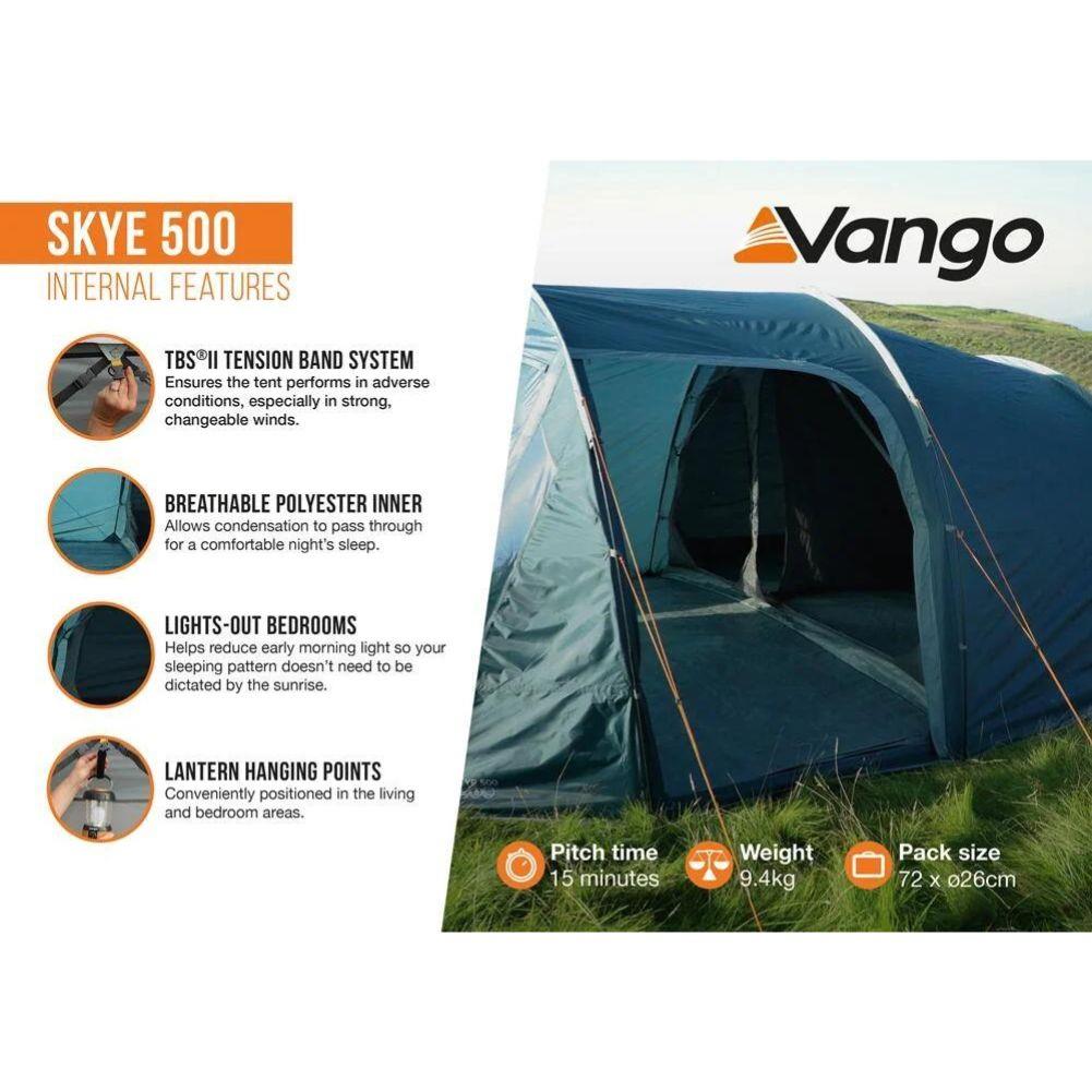Vango Skye 500 Tent - 5 Man Tent 2024 (Deep Blue) - Internal Features