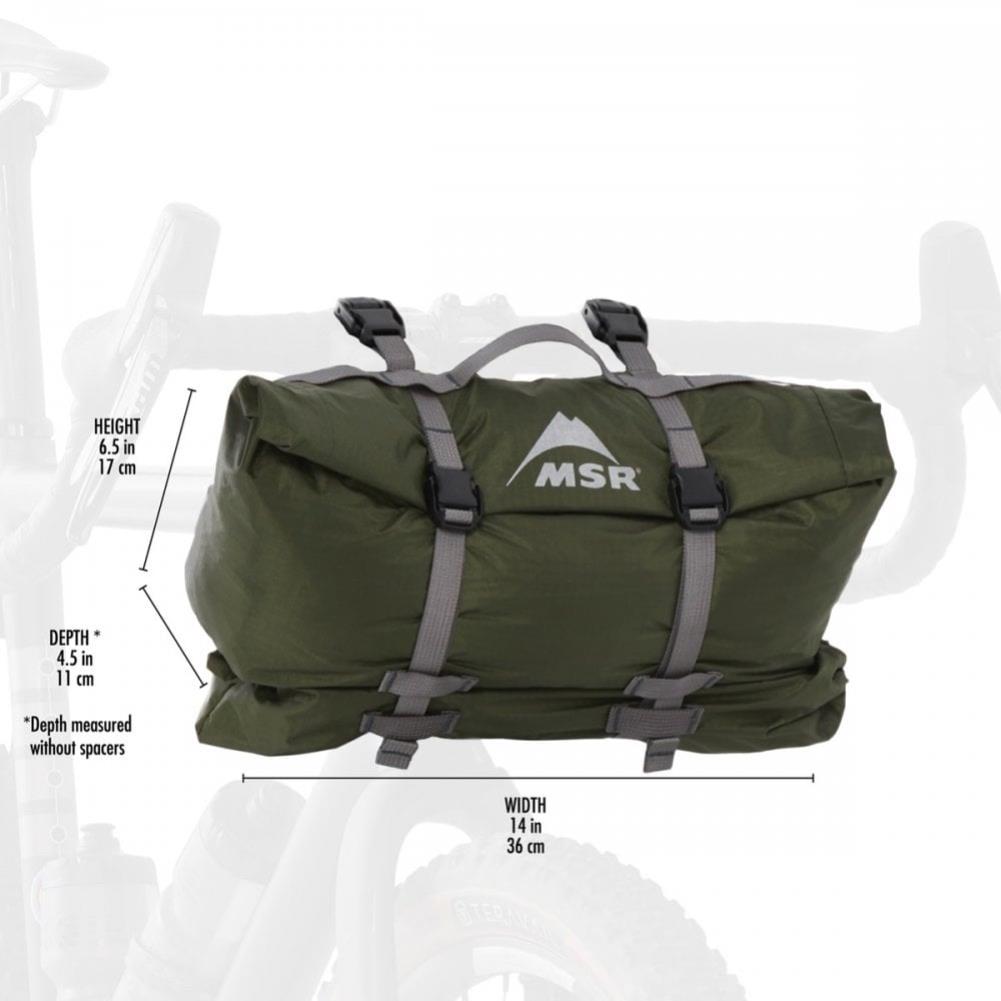 MSR Hubba Hubba 1 Tent - 1 Man Bikepacking Tent diagram on bike