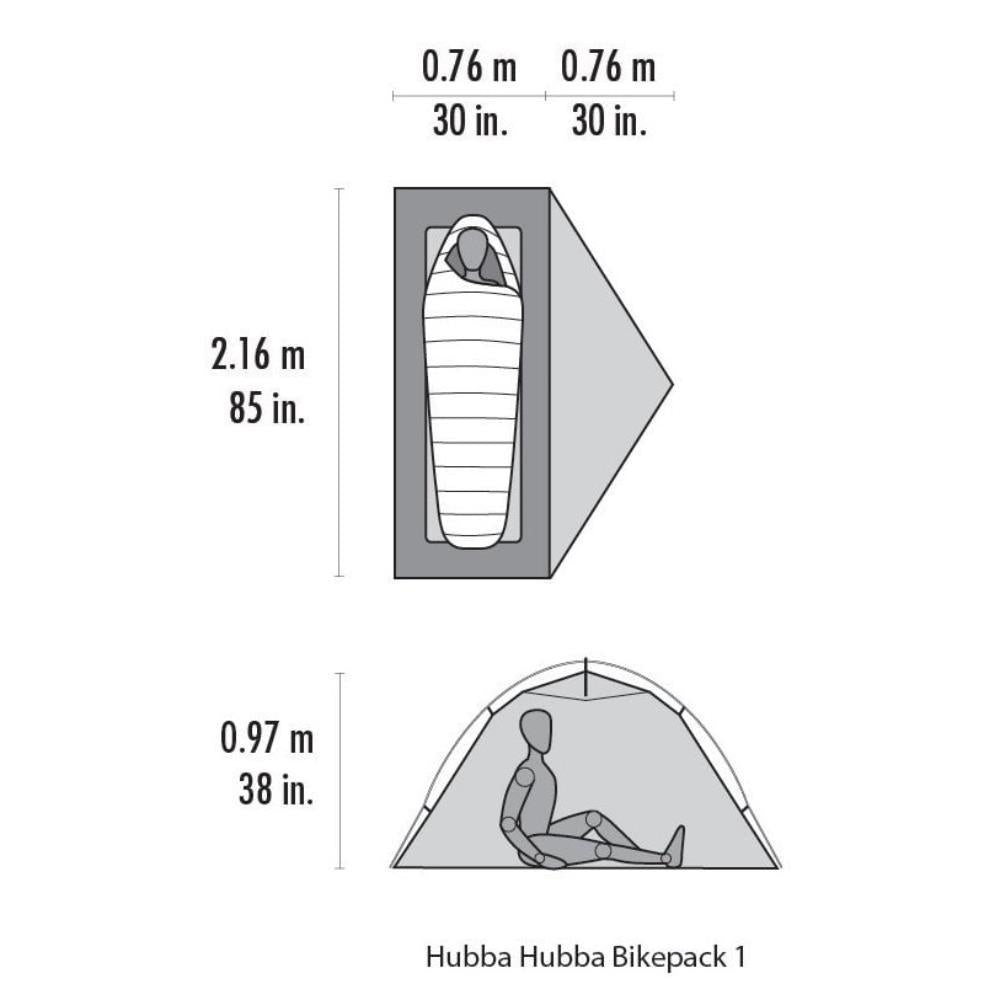 MSR Hubba Hubba 1 Tent - 1 Man Bikepacking Tent diagram