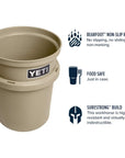 YETI Loadout 5 Gallon Bucket (Tan) non slip