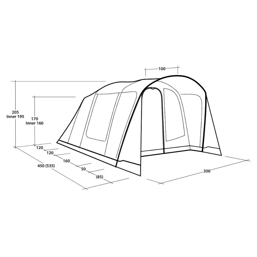 Outwell Sunhill 5 Air Tent - 5 Man tent - Size 3 